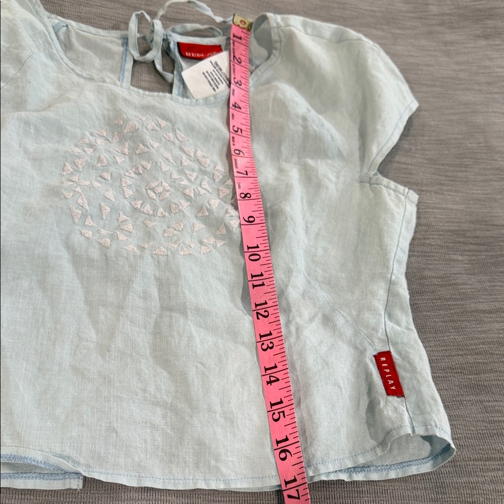 Replay 100% Linen crop top - Picture 7 of 7